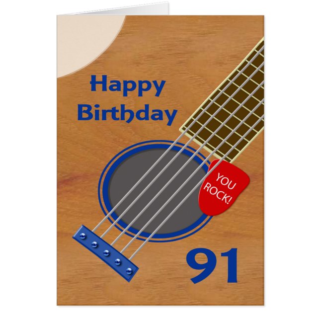 91e anniversaire Guitare Joueur Anniversaire (Devant)
