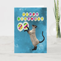 92e carte d'anniversaire avec chats siamois