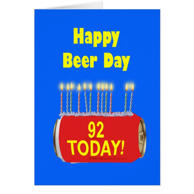 92e Jour de la bière heureux Anniversaire (Devant)