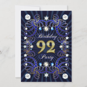 92ème anniversaire de invitation avec une foule de