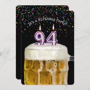 94e anniversaire Candle Party Invitation