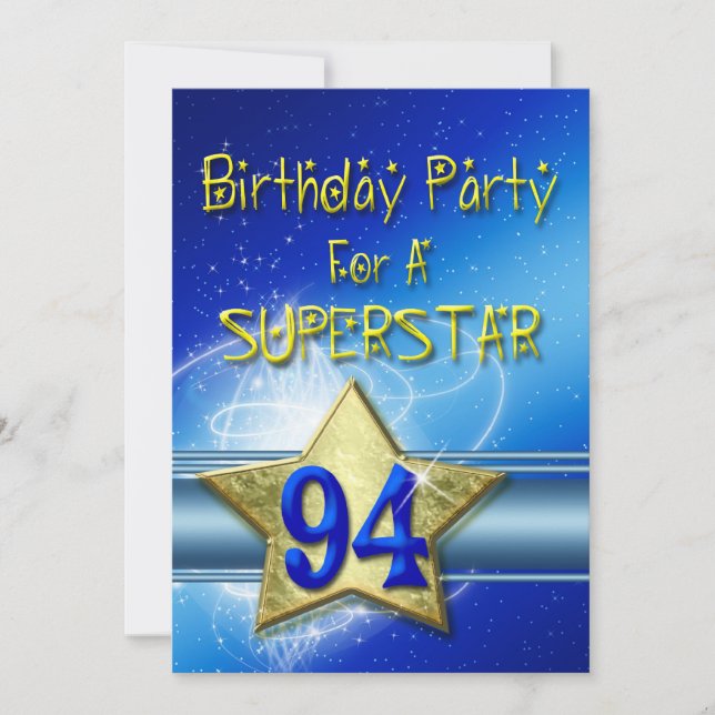 94th Birthday party Invitation pour une Superstar. (Devant)