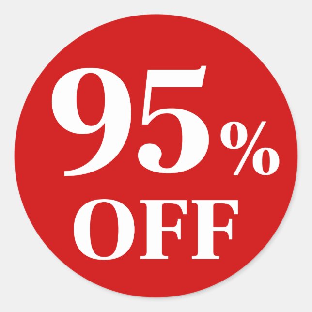95% de réduction sur un autocollant rond classique (Devant)