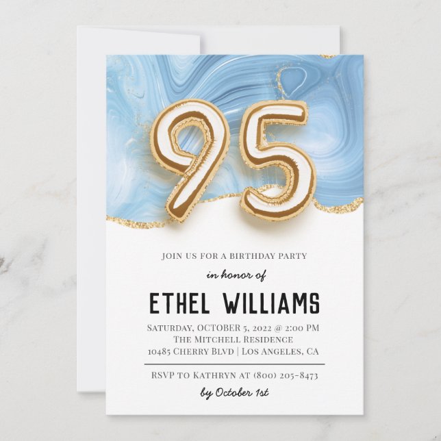 95e anniversaire de fête Invitation (Devant)