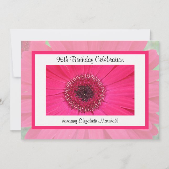 95e anniversaire de fête Invitation Gerbera Daisy (Devant)