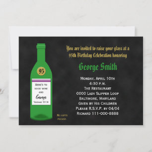 95e anniversaire de fête Invitation tableau de bor