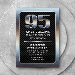 95e Invitation d'anniversaire pour hommes