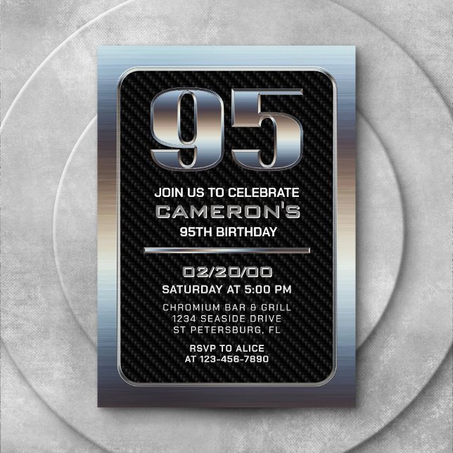 95e Invitation d'anniversaire pour hommes (Créateur téléchargé)