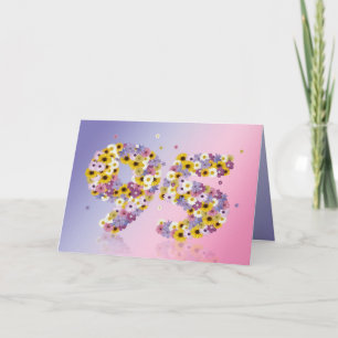 95ème anniversaire carte avec lettres fleuries