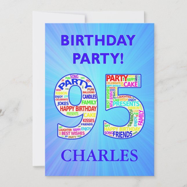95th Birthday Party Invitation Ajouter un nom (Devant)