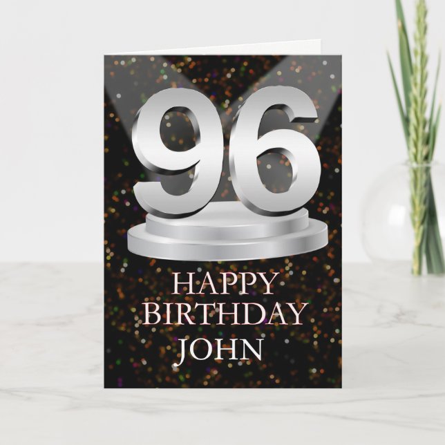 96th Birthday Spotlights Ajouter une carte de nom (Devant)