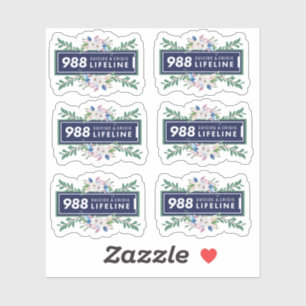 988 autocollant floral suicidaire et de crise