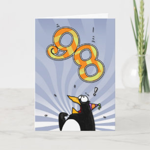 98e anniversaire - Carte de surprise de pingouin