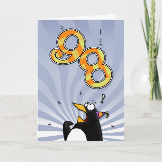 98e anniversaire - Carte de surprise de pingouin