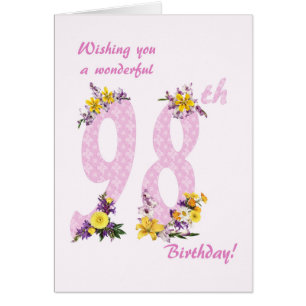 98e anniversaire Fleur numéros décorés
