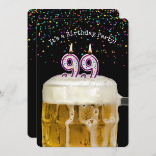 99e anniversaire Candle Party Invitation