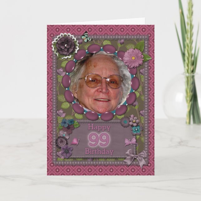 99ème Carte photo pour un anniversaire (Devant)