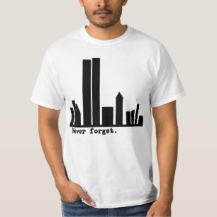 9-11 n'oubliez jamais les T-shirts d'horizon de