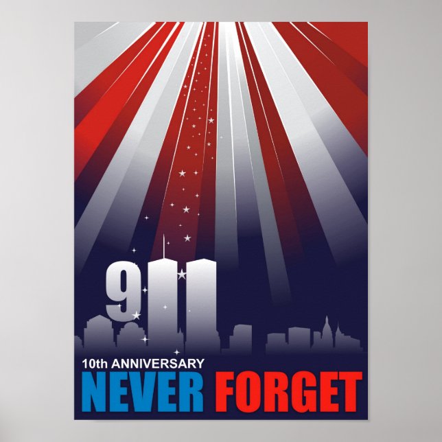 9/11 Septembre 11 Never Forget Poster (Devant)