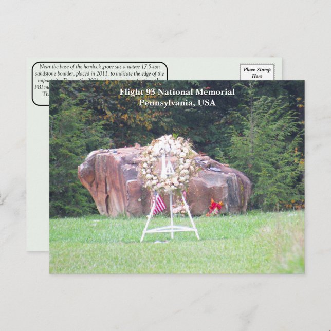 9/11 Vol 93 Carte postale commémorative nationale (Devant / Derrière)