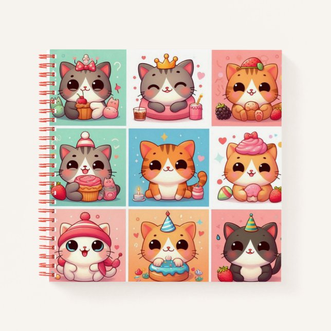 9 chats stupides mignons carnet (Devant)
