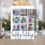 9 Décalage photo - Joyeux Jours fériés Carte de va<br><div class="desc">DESIGN AVANT : Un collage de 9 photos dans une grille simple pour mettre en évidence de nombreuses photos de l'année passée. La grille photo est hors du centre avec les noms de famille entourant le collage comme une frontière. Un look moderne pour un carte photo de vacances aux accents...</div>