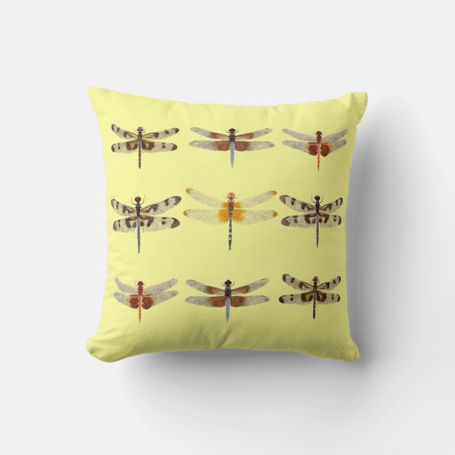 9 libellules sur le coussin jaune (Recto)