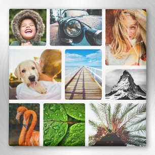9 Photo Collage Magnet Modèle blanc encadré