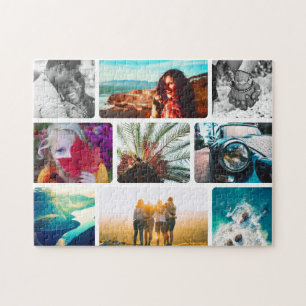 9 Photo Collage Puzzle en cadre blanc