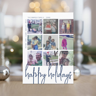 9 Photo Décalage - Carte de vacances de Noël Navy