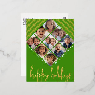 9 Photo Diamond Motif Joyeuses Vacances Vert Or