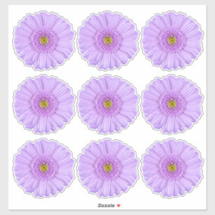 9 Stickers Kiss-Cut Fleur Gerber Violet