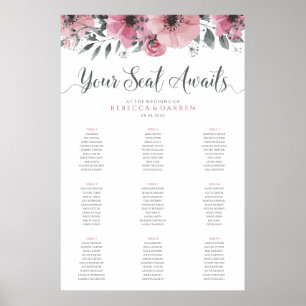 9 Tableau Mariage rose floral