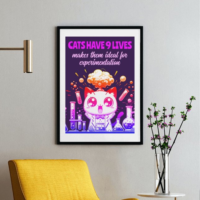 9 Vies de Whimsy : affiche d'expérience de chats c (Créateur téléchargé)