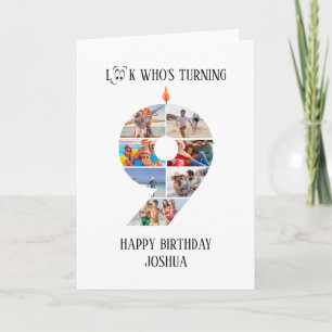 9e anniversaire Carte photo