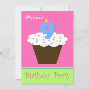 9e anniversaire Invitation de fête 9 Bougie