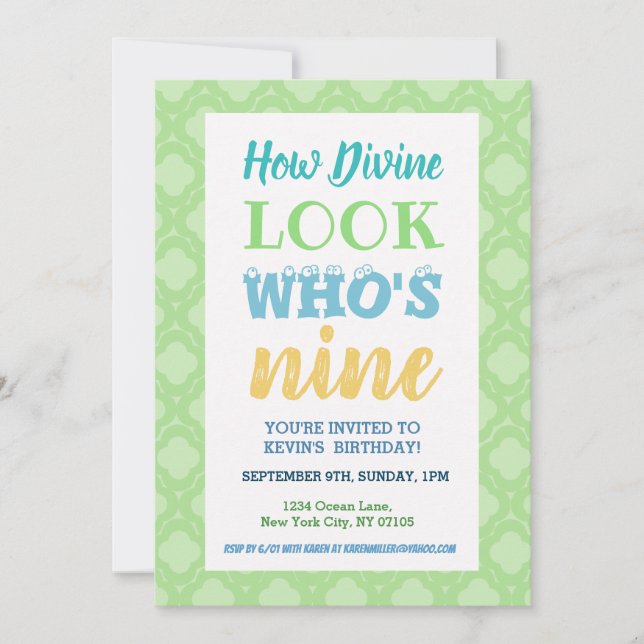 9e anniversaire Invitation discours (Devant)