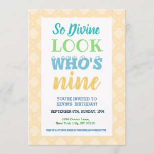 9e anniversaire Invitation Libellé