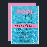 9e anniversaire invitation pour son Pool Party Sum<br><div class="desc">9e anniversaire invitation pour sa Pool Party Summer rose</div>