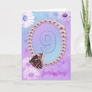 9e fête d'anniversaire Invitation