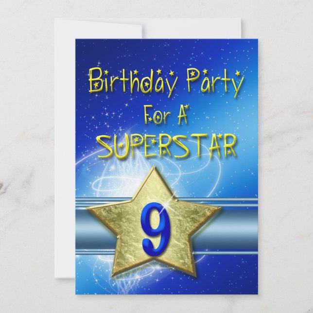 9e fête d'anniversaire Invitation pour une superst (Devant)