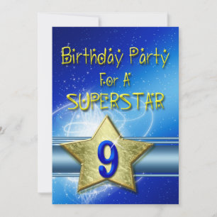 9e fête d'anniversaire Invitation pour une superst