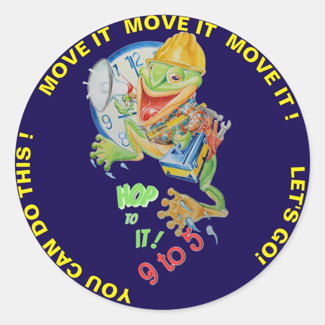 9to5 Motivator Frog Sticker  (Devant)