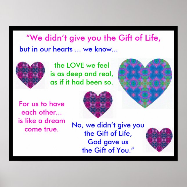 A07b Poster cadeau de vie - Version 1.Black Border (Devant)