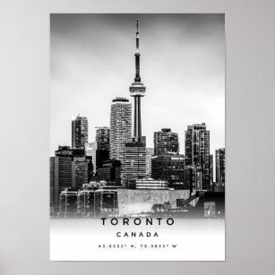 A3 Toronto Canada Coordonnées Poster