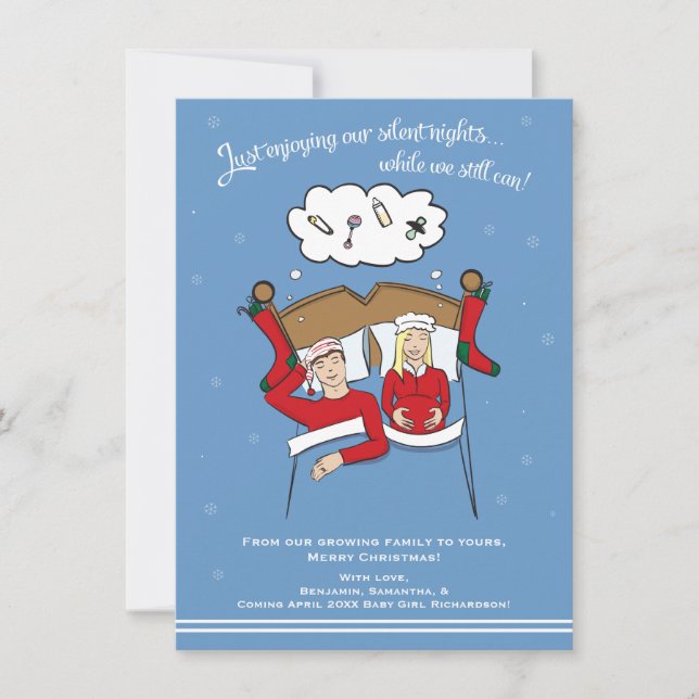 A6 Carte de Noël Faire-part de grossesse - Blonde (Devant)