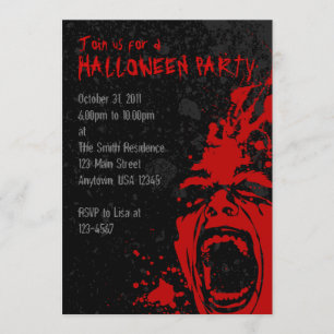 A7 Invitations à Halloween par un cri sanglant