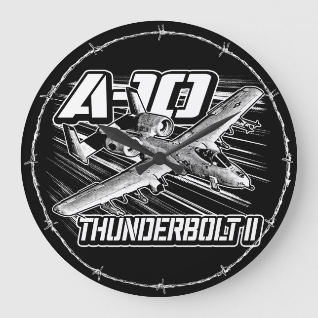 A-10 Thunderbolt II Grande horloge Mur Acrylique H (Recto)