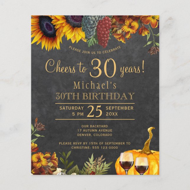 À 30 ans, fête d'anniversaire rustique d'automne (Devant)