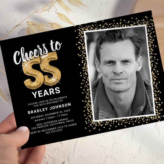 À 55 ans, félicitations Invitation photo (Créateur téléchargé)